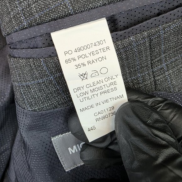 Michael Kors Blazer Mens 44S Gray Check Two Button Sport Coat Suit Jacket - Picture 6 of 12